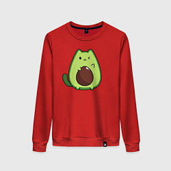Свитшот хлопковый женский Avo cat o подмигивает, цвет: красный