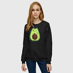 Свитшот хлопковый женский Avo cat o подмигивает, цвет: черный — фото 2