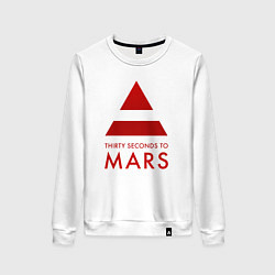Свитшот хлопковый женский 30 Seconds to Mars - Рок, цвет: белый