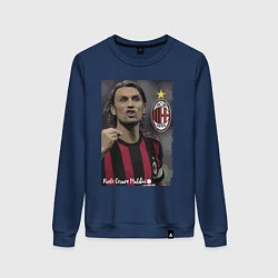 Свитшот хлопковый женский Paolo Cesare Maldini - Milan, captain, цвет: тёмно-синий