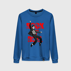 Свитшот хлопковый женский Rokc n roll king, цвет: синий