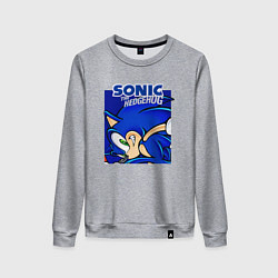 Свитшот хлопковый женский Sonic Adventure Sonic, цвет: меланж