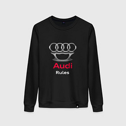 Свитшот хлопковый женский Audi rules, цвет: черный
