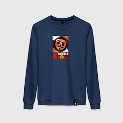 Свитшот хлопковый женский Бабл Квас Лого, цвет: тёмно-синий