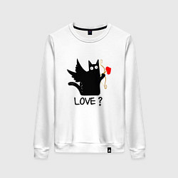 Женский свитшот LOVE CAT WHAT cat