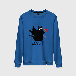 Женский свитшот LOVE CAT WHAT cat