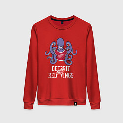 Свитшот хлопковый женский Detroit Red Wings, Детройт Ред Уингз Маскот, цвет: красный