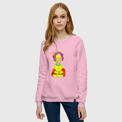 Свитшот хлопковый женский Гомер - бог пончиков, цвет: светло-розовый — фото 2
