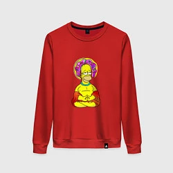Свитшот хлопковый женский Гомер - бог пончиков, цвет: красный