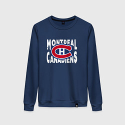 Свитшот хлопковый женский Монреаль Канадиенс, Montreal Canadiens, цвет: тёмно-синий