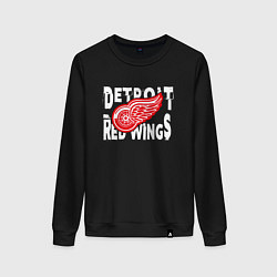 Свитшот хлопковый женский Детройт Ред Уингз Detroit Red Wings, цвет: черный