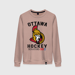 Свитшот хлопковый женский OTTAWA SENATORS ОТТАВА СЕНАТОРЗ, цвет: пыльно-розовый