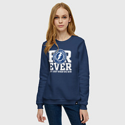 Свитшот хлопковый женский Тампа Бэй Лайтнинг Tampa Bay Lightning FOREVER NOT, цвет: тёмно-синий — фото 2