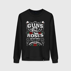 Свитшот хлопковый женский GUNS N ROSES РОК, цвет: черный