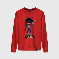 Свитшот хлопковый женский Sonic Exe Gesture, цвет: красный