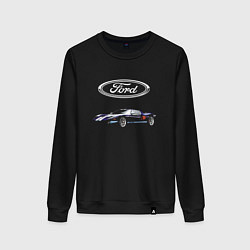 Свитшот хлопковый женский Ford Racing, цвет: черный