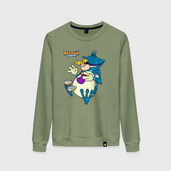 Свитшот хлопковый женский Globox и Rayman, цвет: авокадо