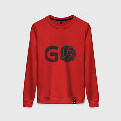 Свитшот хлопковый женский Go Volleyball, цвет: красный