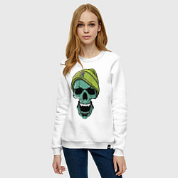 Свитшот хлопковый женский New York Yankees Cool skull, цвет: белый — фото 2