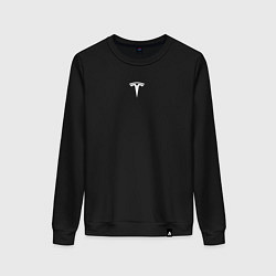 Женский свитшот TESLA WHITE LOGO МИНИМАЛИЗМ