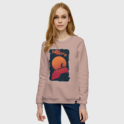 Свитшот хлопковый женский Risk of Rain 2 art, цвет: пыльно-розовый — фото 2