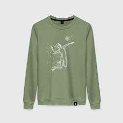 Свитшот хлопковый женский Волейбольный удар, цвет: авокадо