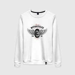 Свитшот хлопковый женский Motorcycle Parts and Accessories, цвет: белый