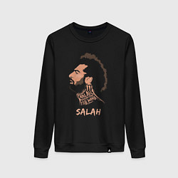 Свитшот хлопковый женский Мохаммед Салах, Mohamed Salah, цвет: черный