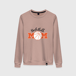 Свитшот хлопковый женский Basketball Mom, цвет: пыльно-розовый