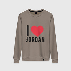 Свитшот хлопковый женский I Love Jordan, цвет: утренний латте