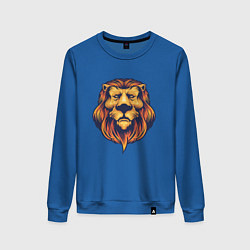 Свитшот хлопковый женский Спокойный лев, цвет: синий