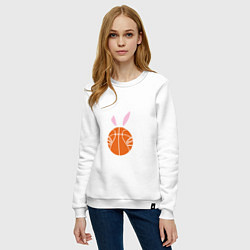 Свитшот хлопковый женский Basketball Bunny, цвет: белый — фото 2