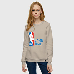 Свитшот хлопковый женский NBA Game Time, цвет: миндальный — фото 2