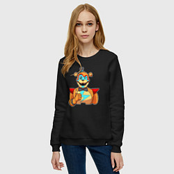Свитшот хлопковый женский Five Nights at Freddys: Security Breach - Глэмрок, цвет: черный — фото 2