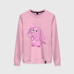 Свитшот хлопковый женский Розовый слонёнок, цвет: светло-розовый