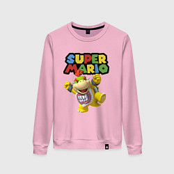 Свитшот хлопковый женский Bowser Junior Super Mario, цвет: светло-розовый