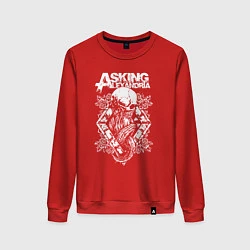 Свитшот хлопковый женский Asking alexandria Александрия, цвет: красный