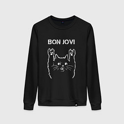 Женский свитшот Bon Jovi Рок кот
