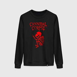 Свитшот хлопковый женский Cannibal corpse труп каннибала, цвет: черный