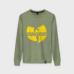 Свитшот хлопковый женский Wu tang logo, цвет: авокадо