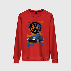 Свитшот хлопковый женский VW Golf 3, цвет: красный