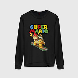 Свитшот хлопковый женский Bowser Super Mario Nintendo, цвет: черный