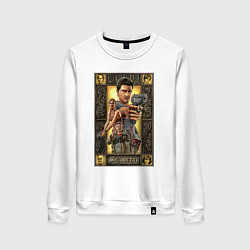 Свитшот хлопковый женский Uncharted Постер, цвет: белый