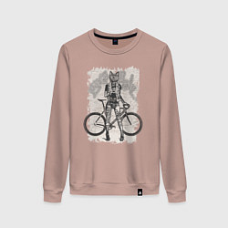 Свитшот хлопковый женский Real bike punk, цвет: пыльно-розовый