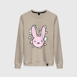 Свитшот хлопковый женский Bad Bunny Floral Bunny, цвет: миндальный