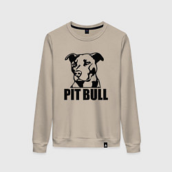 Свитшот хлопковый женский Pit Bull Power, цвет: миндальный