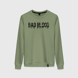 Свитшот хлопковый женский Bad blood dying light, цвет: авокадо