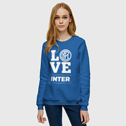 Свитшот хлопковый женский Inter Love Classic, цвет: синий — фото 2