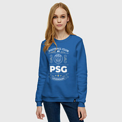 Свитшот хлопковый женский PSG FC 1, цвет: синий — фото 2
