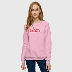 Свитшот хлопковый женский Gangsta, цвет: светло-розовый — фото 2